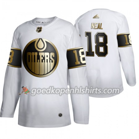 Edmonton Oilers James Neal 18 Adidas 2019-2020 Golden Edition Wit Authentic Shirt - Mannen